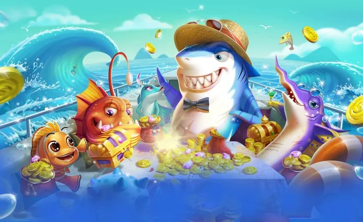 Ilustrasi layar permainan tembak ikan sebagai pilihan kategori HAO788